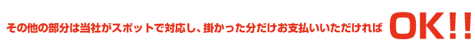 その他の部分は当社がスポットで対応し、掛った分だけお支払いただければOK!!