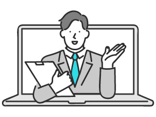 説明する人物のイラスト